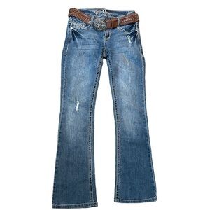 WALL FLOWER with belt blue jeans juniors/ women’s size 5
